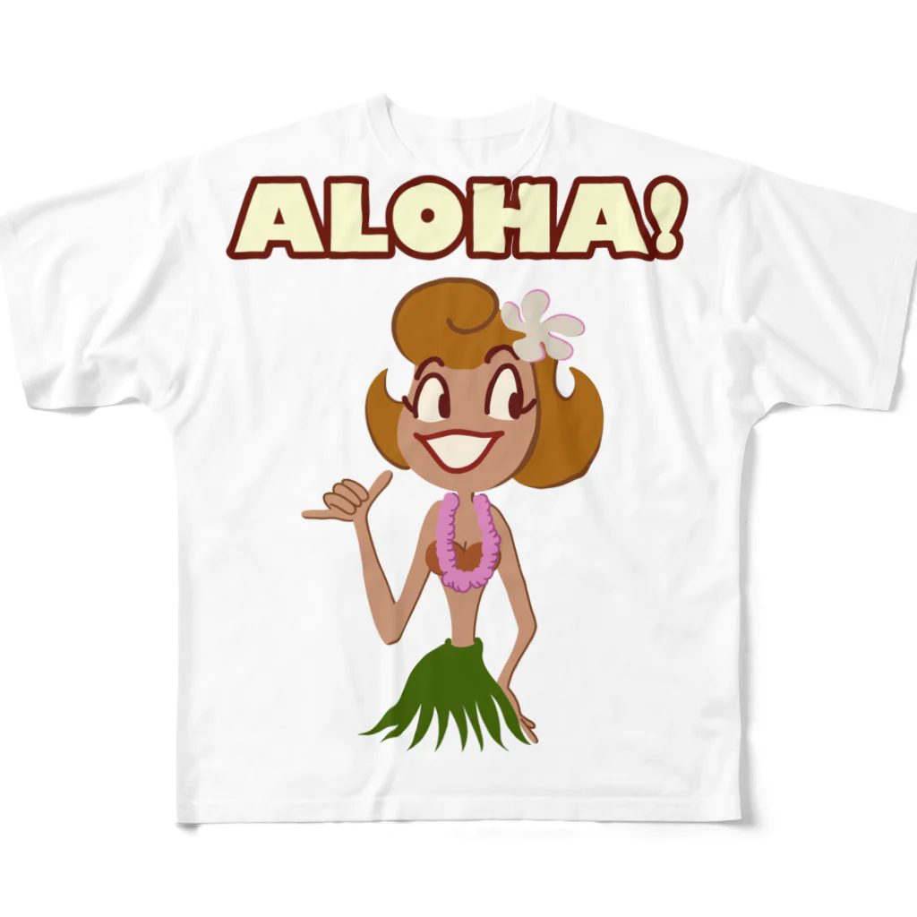 PPBOBBY13のALOHA Hula Girl フルグラフィックTシャツ