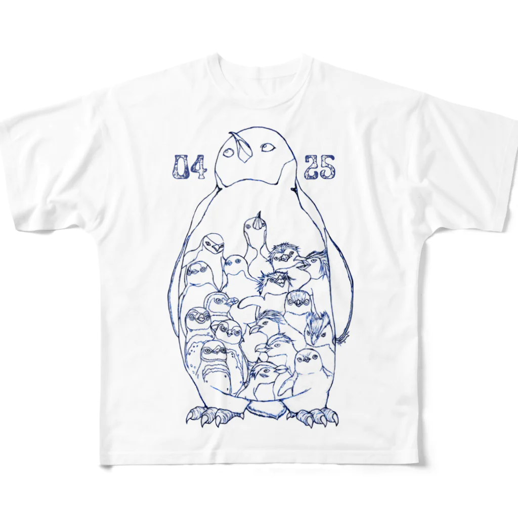 ヤママユ(ヤママユ・ペンギイナ)の0425-18 Penguins of the World- フルグラフィックTシャツ
