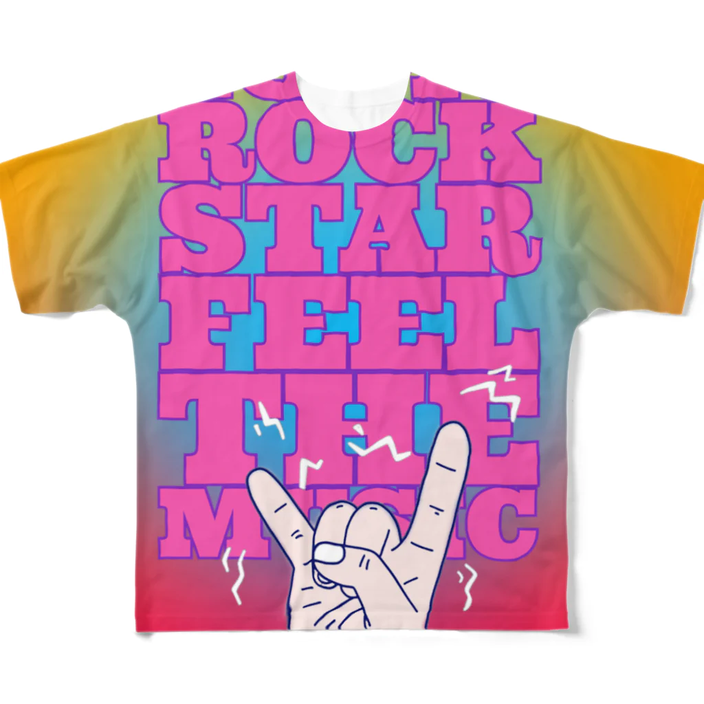 Logic RockStar のFEEL THE MUSIC フルグラフィックTシャツ