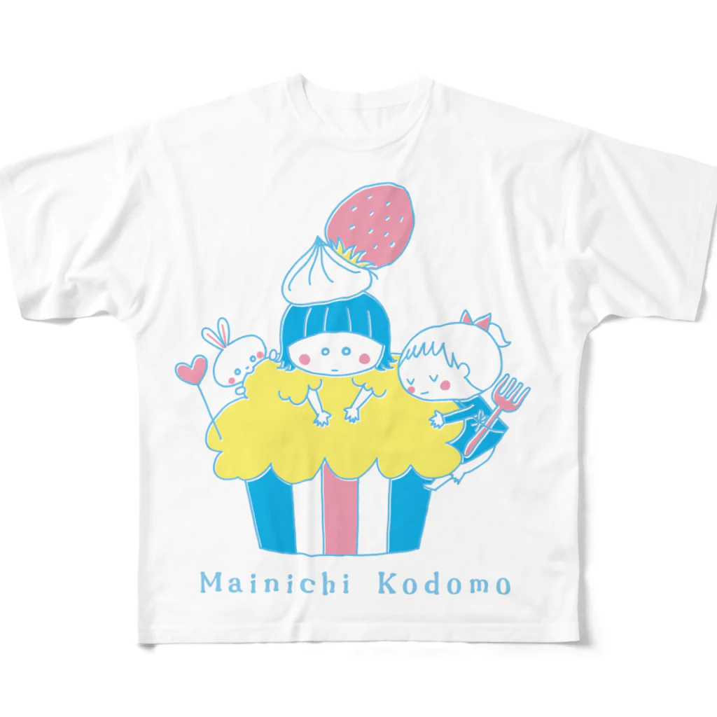 spicemachine-shopのMainichi kodomo cupcake All-Over Print T-Shirt