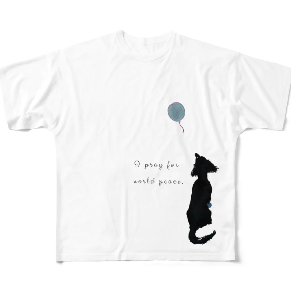 das_Ende(ダスエンデ)の犬と風船「祈り…」 フルグラフィックTシャツ