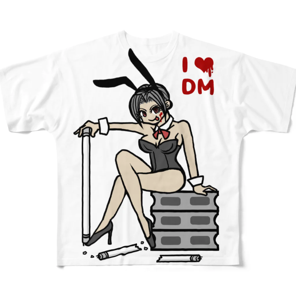モグラノアナのデスマッチガール_バニー All-Over Print T-Shirt