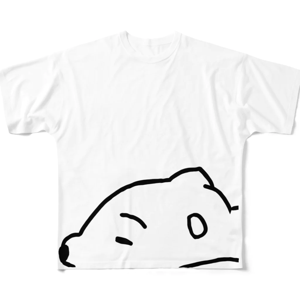ラクガキ絵のだれてる白い生き物 フルグラフィックTシャツ