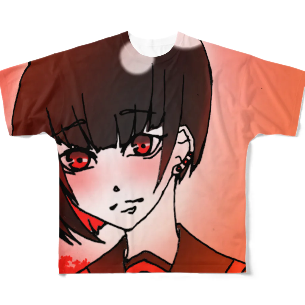 幻想真紅の紅少女 フルグラフィックTシャツ