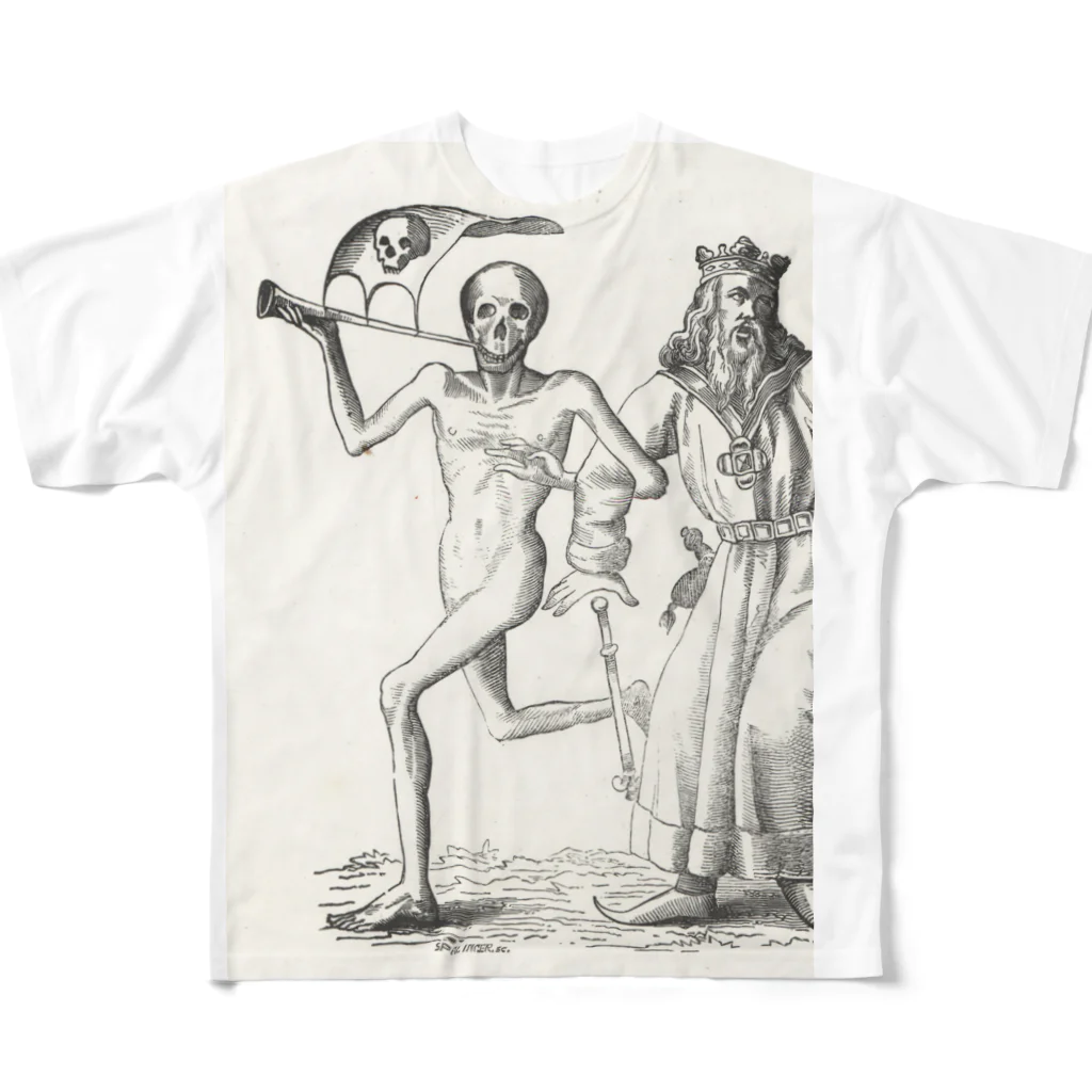 J. Jeffery Print Galleryのホルバインの死の舞踏と聖書の木版画 All-Over Print T-Shirt