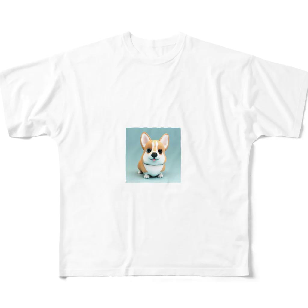 sweetsmailstudioの3Dイラストコーギー フルグラフィックTシャツ