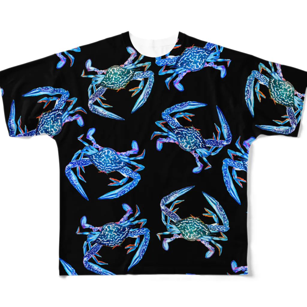 segasworksのガザミ散らし（黒） All-Over Print T-Shirt