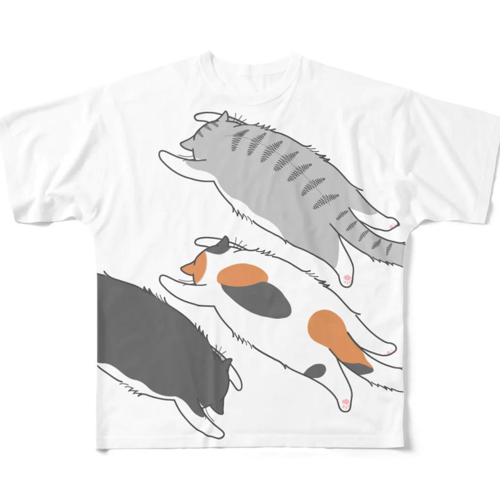 nyappensのだらりん猫Tシャツ All-Over Print T-Shirt