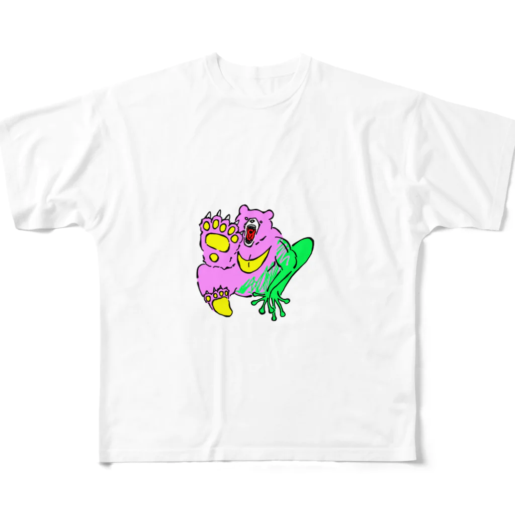 楽しいタカちゃんのくま吉がえる All-Over Print T-Shirt