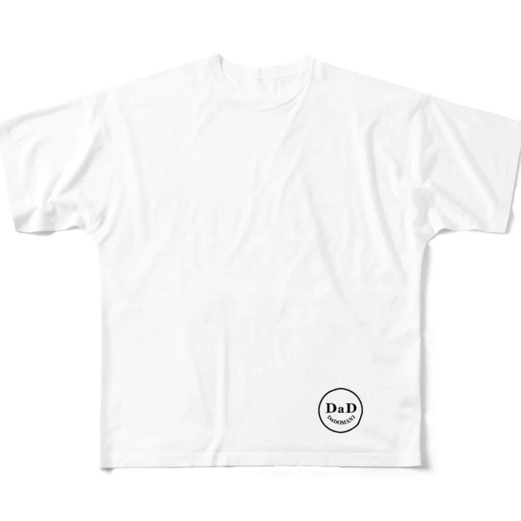 cafe-dadomaniのワンポイントDaDちゃん顔ロゴ 白T専用 All-Over Print T-Shirt