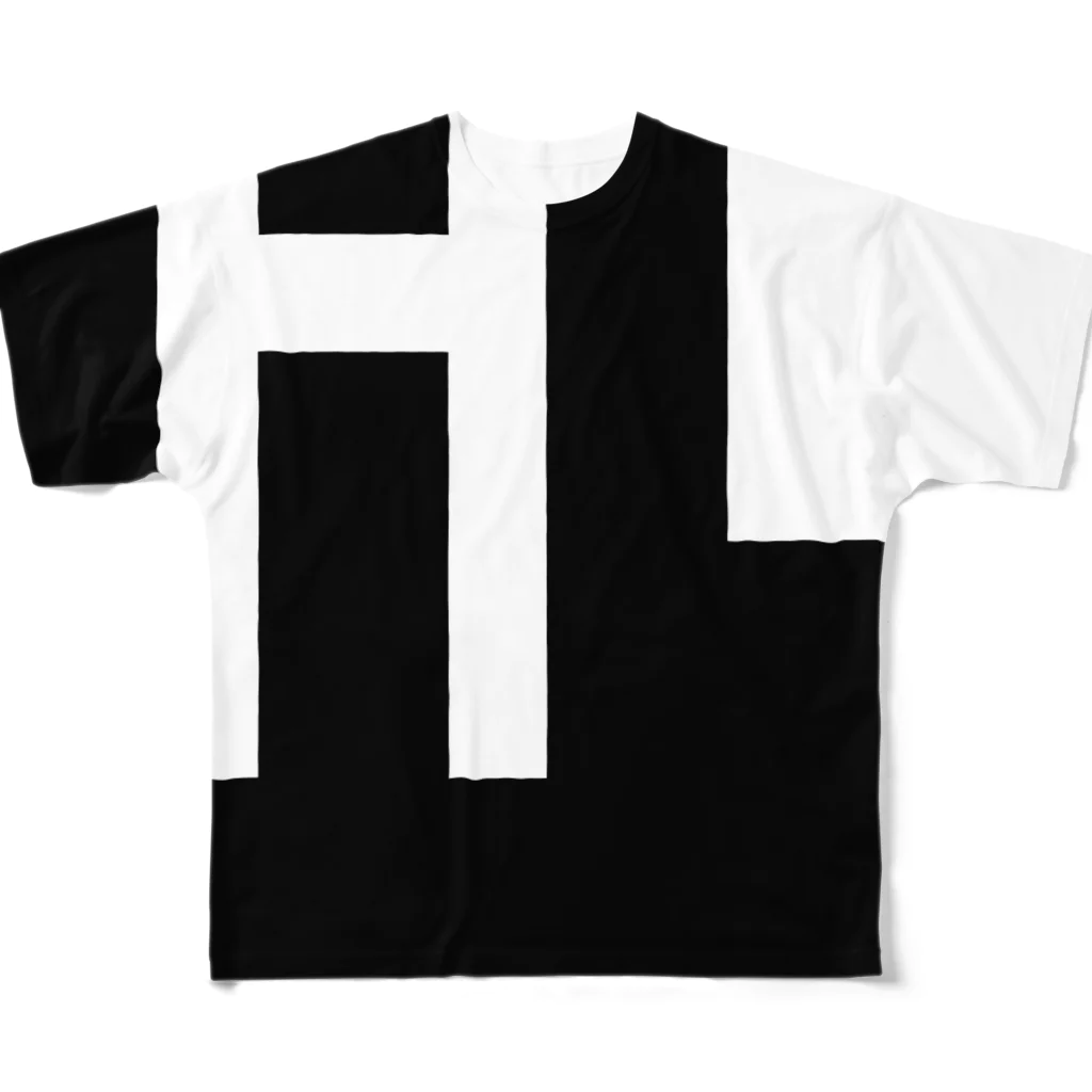 Blow-worksのLibra products. Black / White フルグラフィックTシャツ