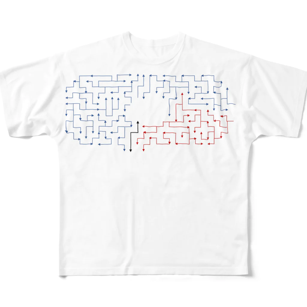 chinpui5156の迷路tシャツ フルグラフィックTシャツ