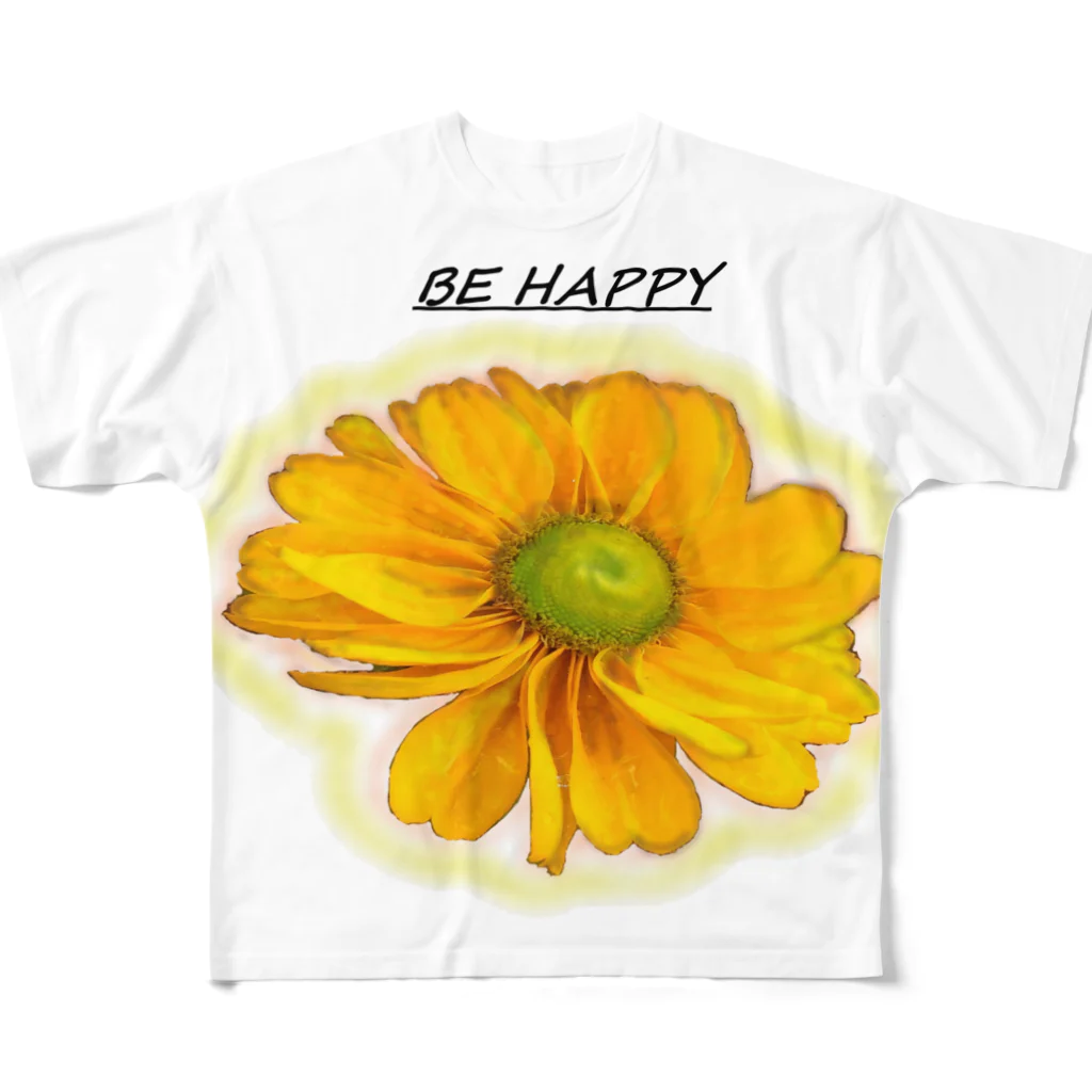 ♡BE HAPPY♡のBE  HAPPY All-Over Print T-Shirt