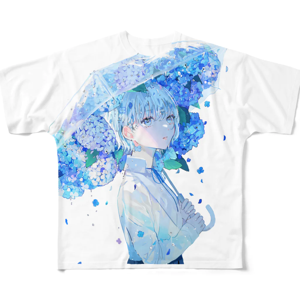 紫陽花 / 萩森じあ ( jirujiaru826 )のフルグラフィックTシャツ 紫陽花 / 萩森じあ ( jirujiaru826 )のフルグラフィックTシャツ