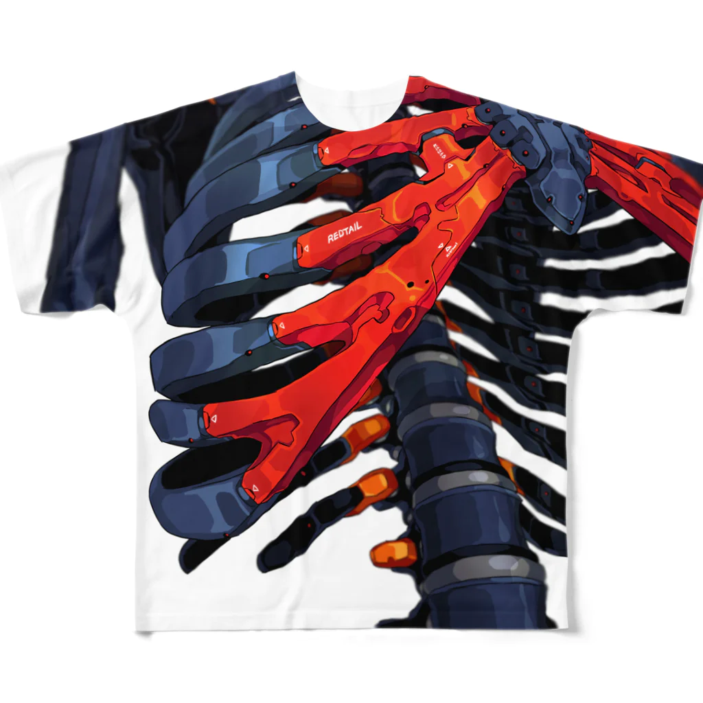 REDTAILのNEW_強化骨格：Enhanced skeleton All-Over Print T-Shirt