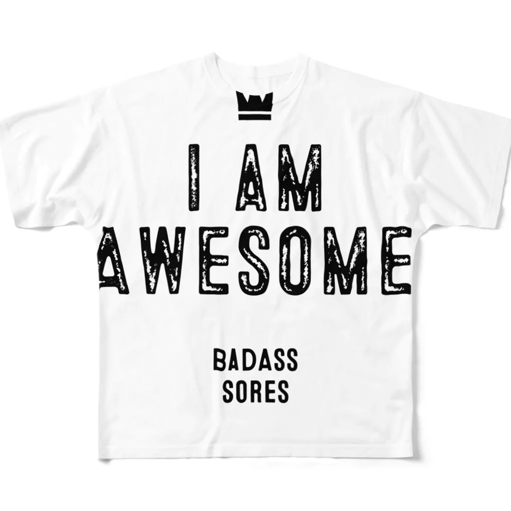 BadAss Sores公式グッズのわたしすげえグッズ フルグラフィックTシャツ