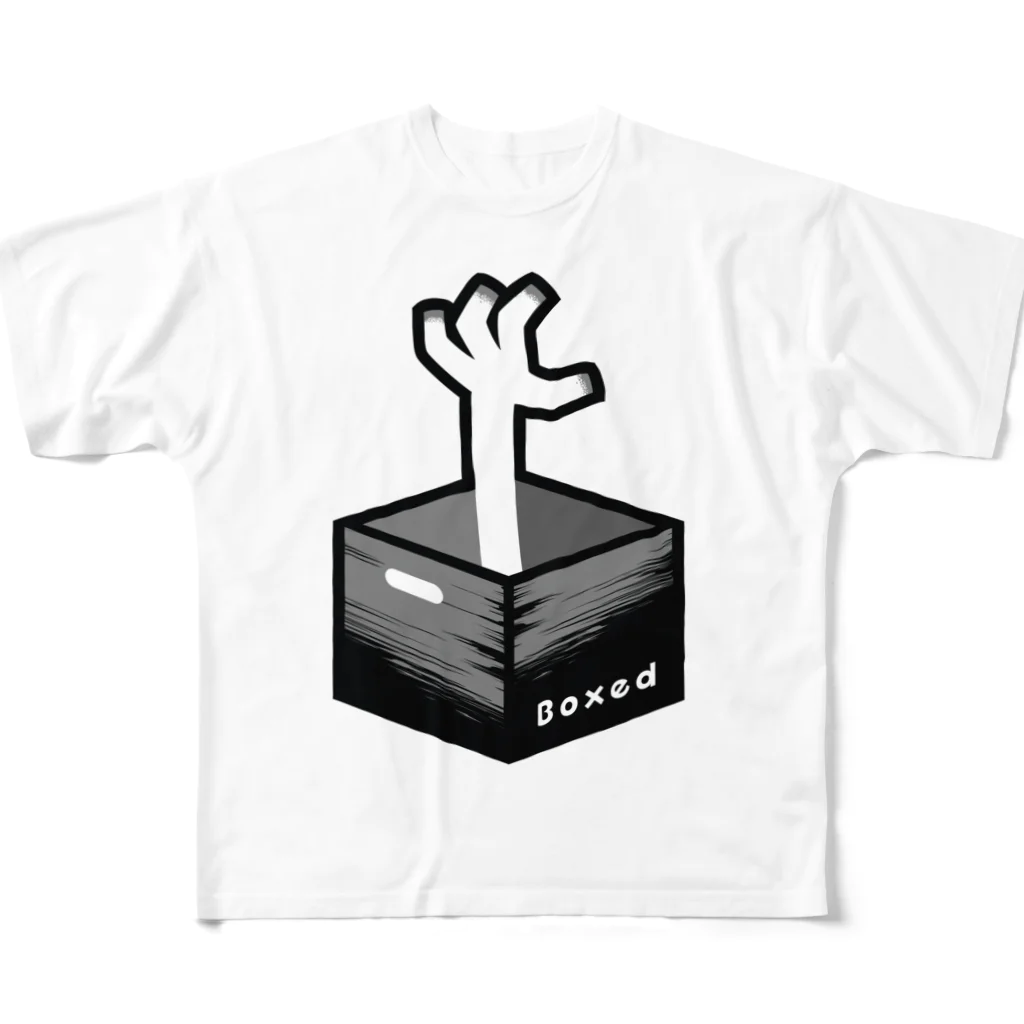 ツギハギ ニクの【Boxed * Horror】白Ver フルグラフィックTシャツ