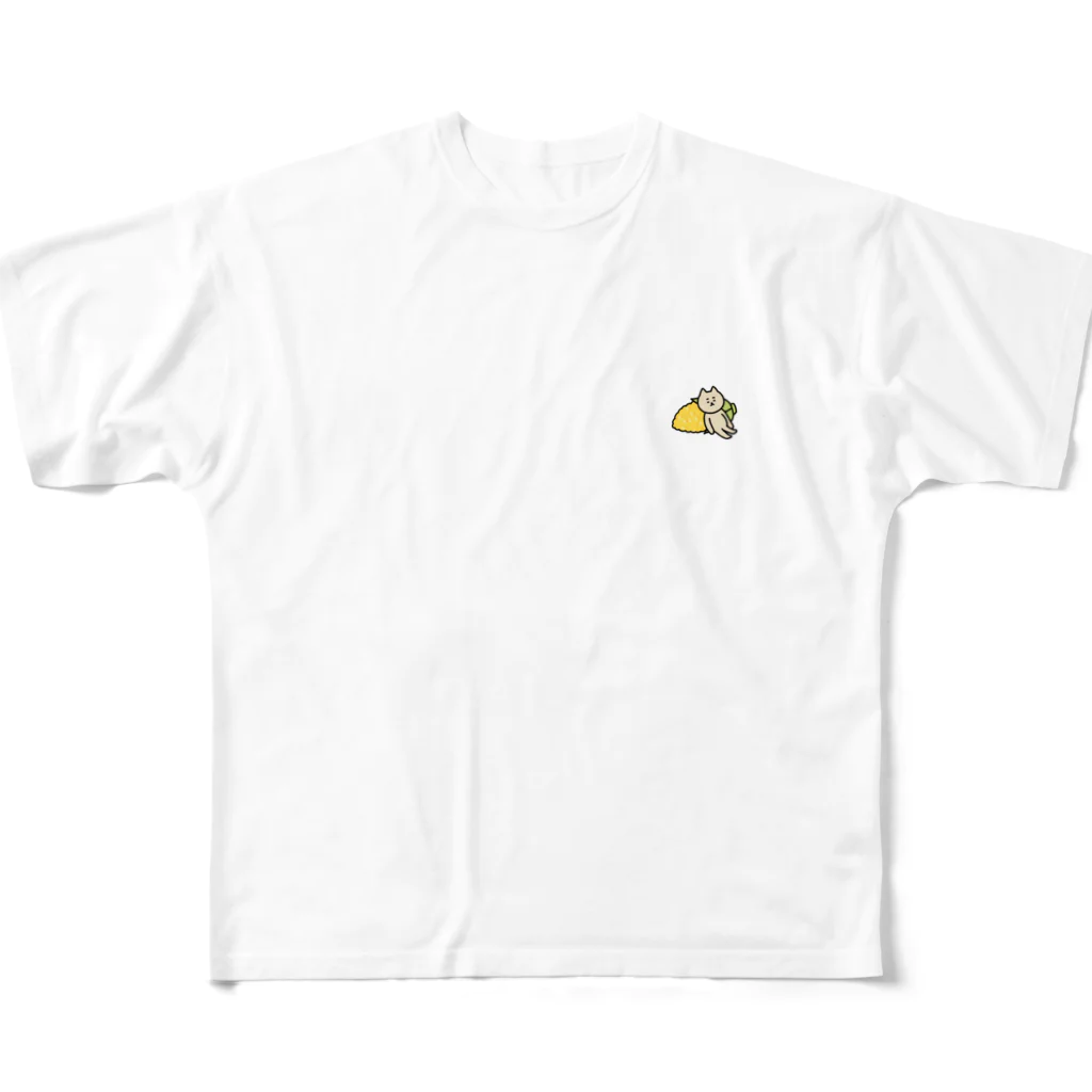 morocoshi-lifeのねこもろこし（ダルっ） フルグラフィックTシャツ