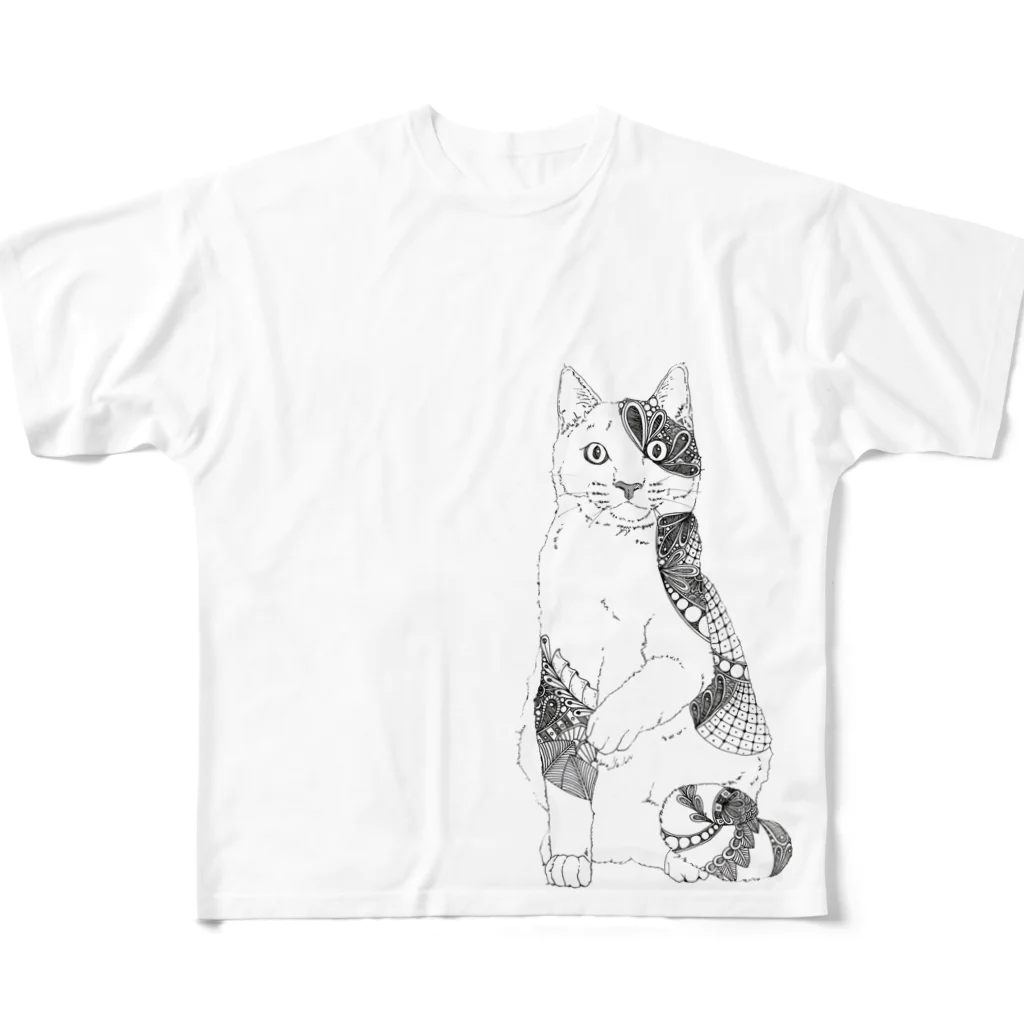 とうきちの三毛猫 フルグラフィックTシャツ