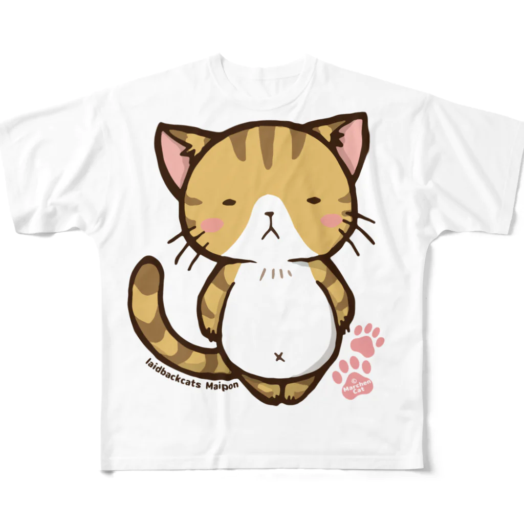 MarchenCatののほほんネコさん【まいぽん】 フルグラフィックTシャツ