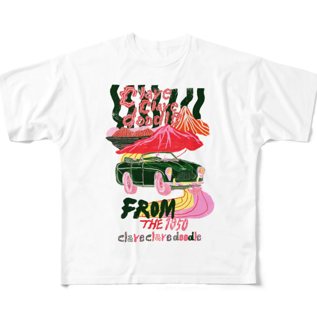 clareclaredoodleのA Green Classical Car フルグラフィックTシャツ