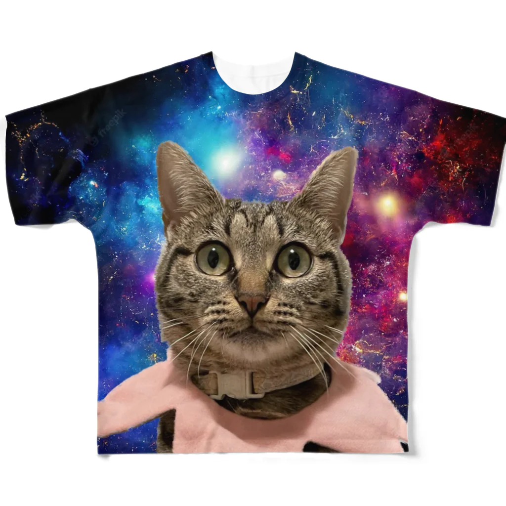 ふぇっとのスペースうちの猫 フルグラフィックTシャツ