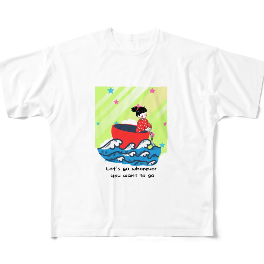 馬SUKI屋の子どもには旅を フルグラフィックTシャツ