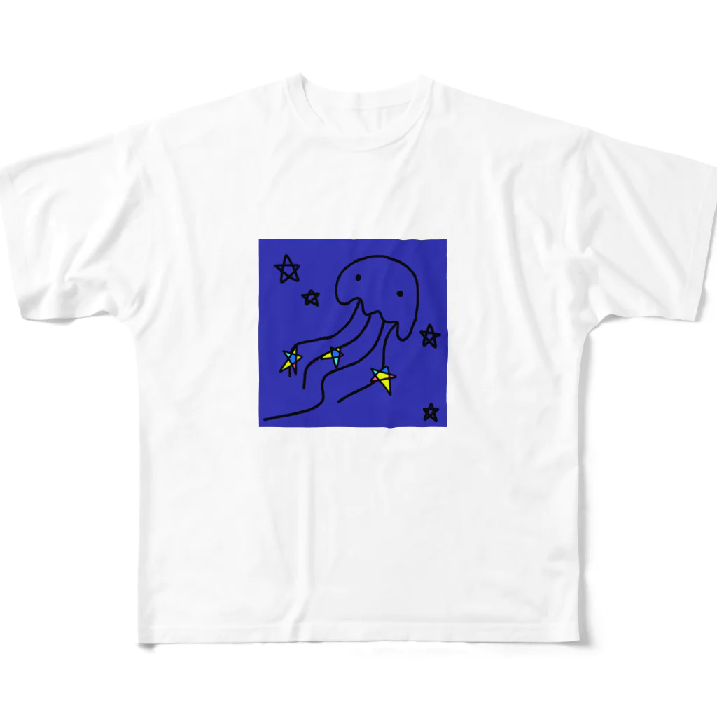 handmade asyouareの天の川クラゲ フルグラフィックTシャツ