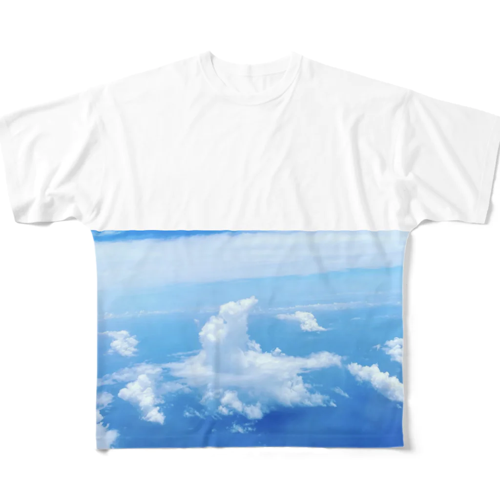 Cafe Lounge & Library pratimākrrm cĥā -ゆるやかな彫刻-のゆるやかな雲 All-Over Print T-Shirt