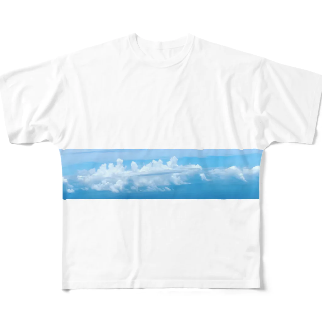 Cafe Lounge & Library pratimākrrm cĥā -ゆるやかな彫刻-のSLOW CLOUD All-Over Print T-Shirt