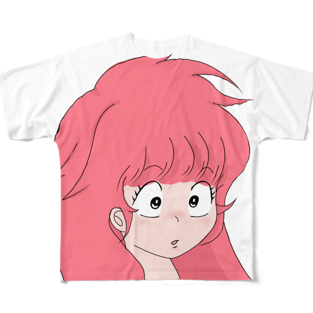 もぎたてトマトちゃんのみゆきちゃん（80年代風） フルグラフィックTシャツ