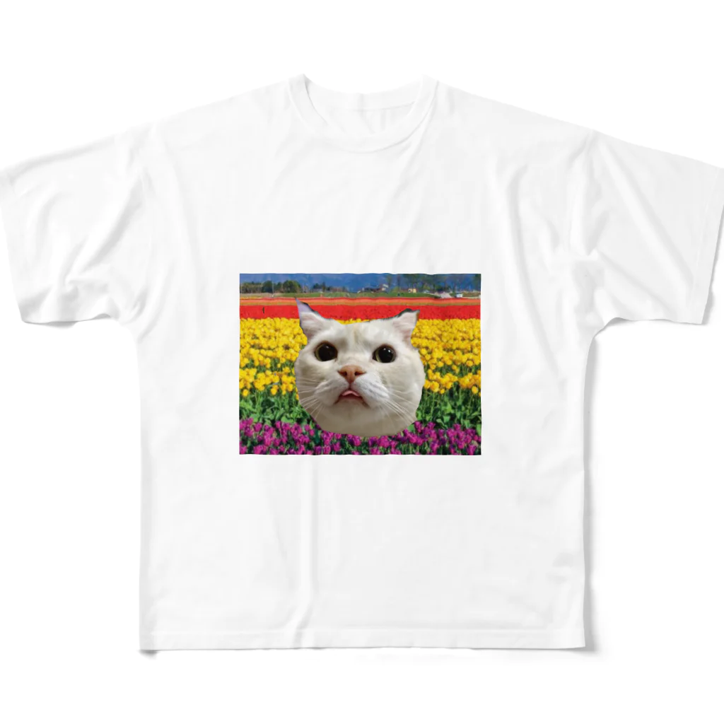 ネコとわたしとそのほかとのカラフルな舌だしネコ All-Over Print T-Shirt