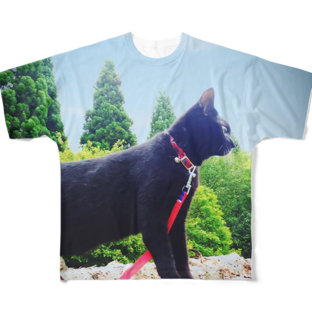 黒猫のジジさんのお散歩ジジさん All-Over Print T-Shirt