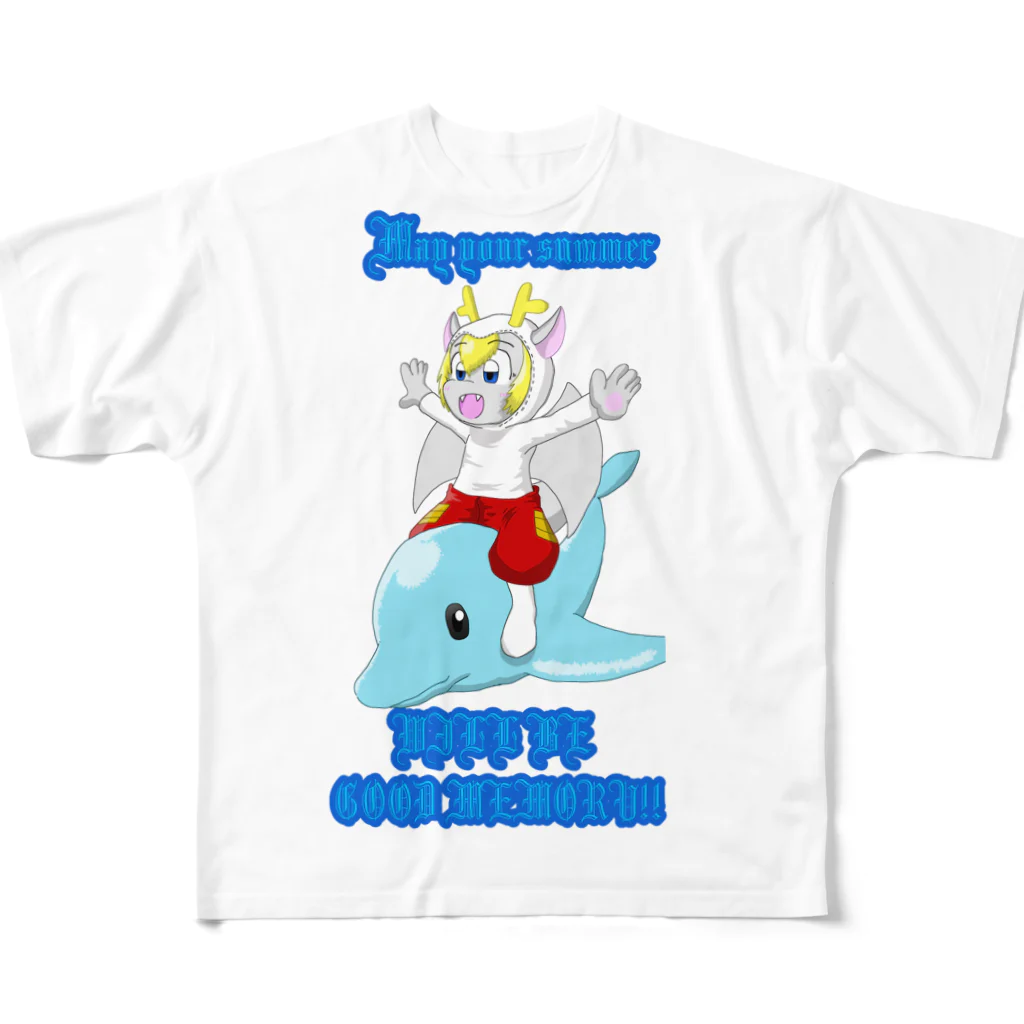 ホワイトドラゴン　タイトくん💙のあなたの夏がいい思い出になりますように All-Over Print T-Shirt