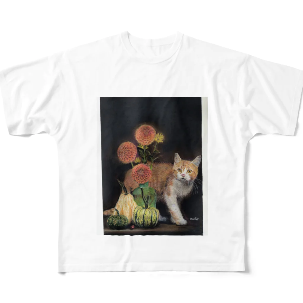 ショップみほりんのパステル画の猫 フルグラフィックTシャツ