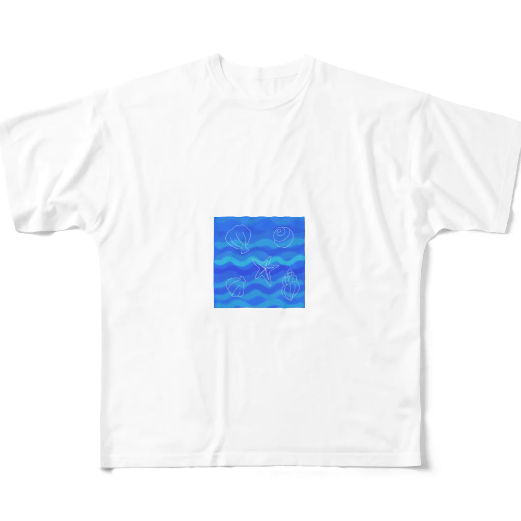 natane-Hの夏の海 フルグラフィックTシャツ