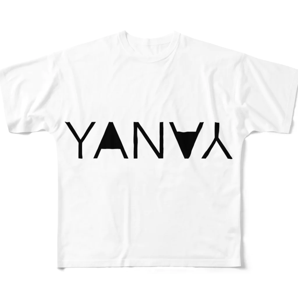 梁矢(やんや)のYANYAロゴ  フルグラフィックTシャツ