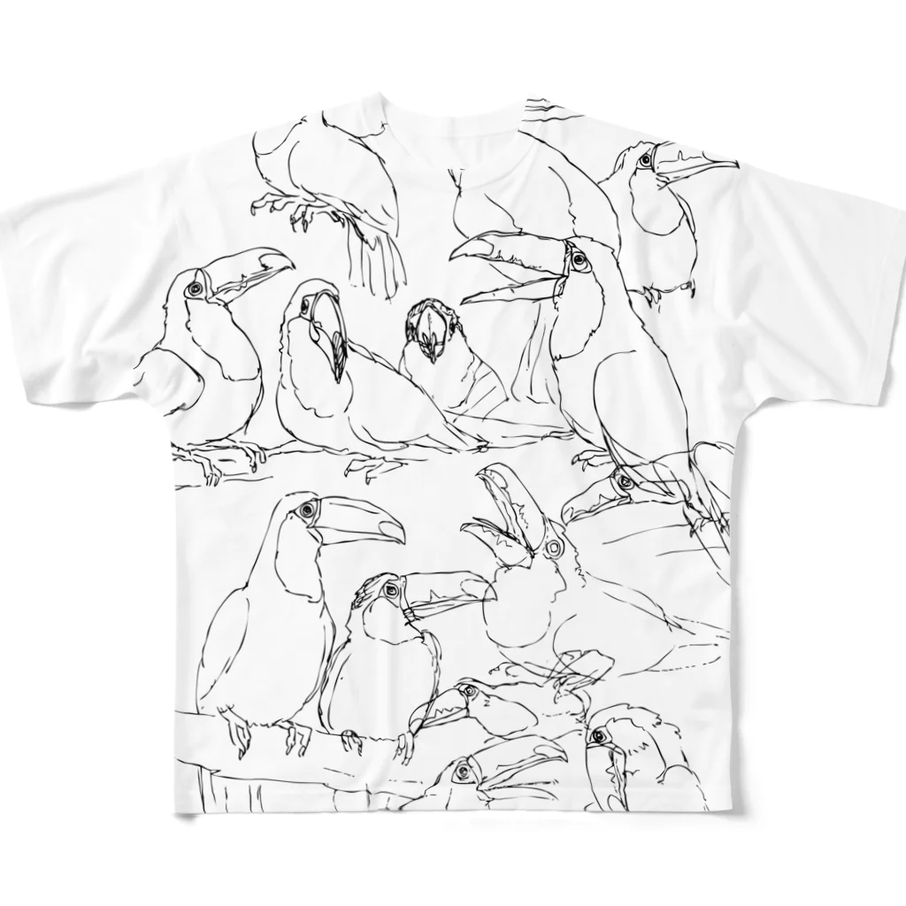 フロッグツリーのらくがきトゥーカン All-Over Print T-Shirt