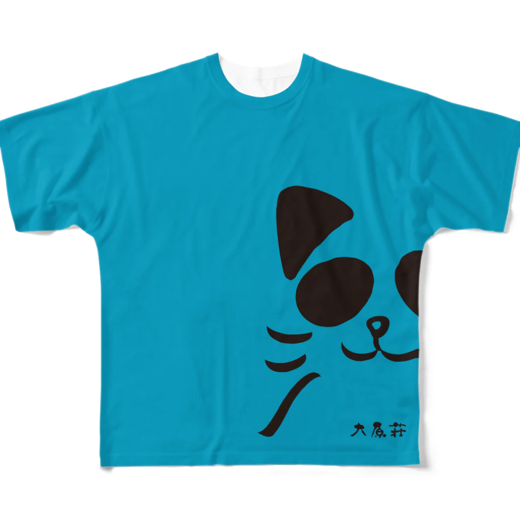 OHBARU_TのパンねこT文字黒 All-Over Print T-Shirt