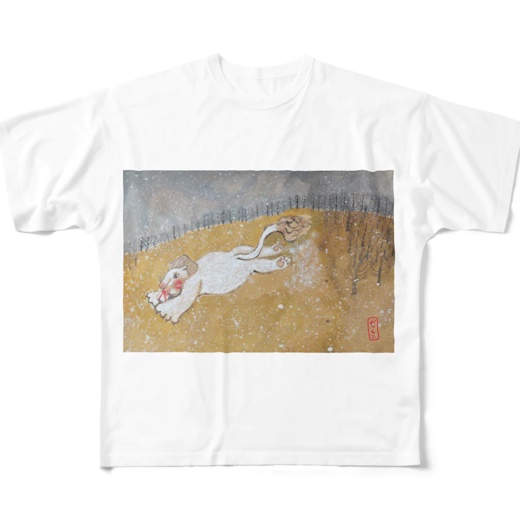 Katsurako かつらこ (鯛茶漬け)の冬のライオン All-Over Print T-Shirt