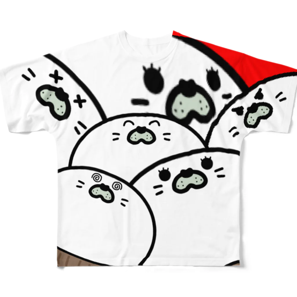 ken_ikedaの腹巻きアザラシ君(いっぱい) All-Over Print T-Shirt