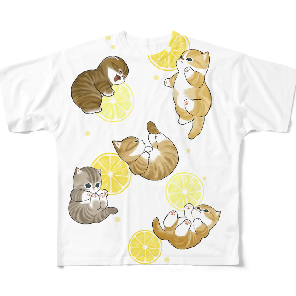 mofusandのレモンソーダにゃん All-Over Print T-Shirt