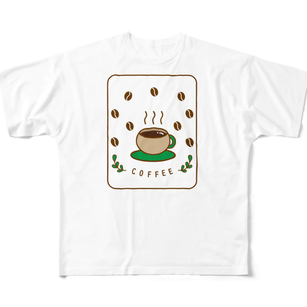 COCOROのリラックスコーヒー フルグラフィックTシャツ