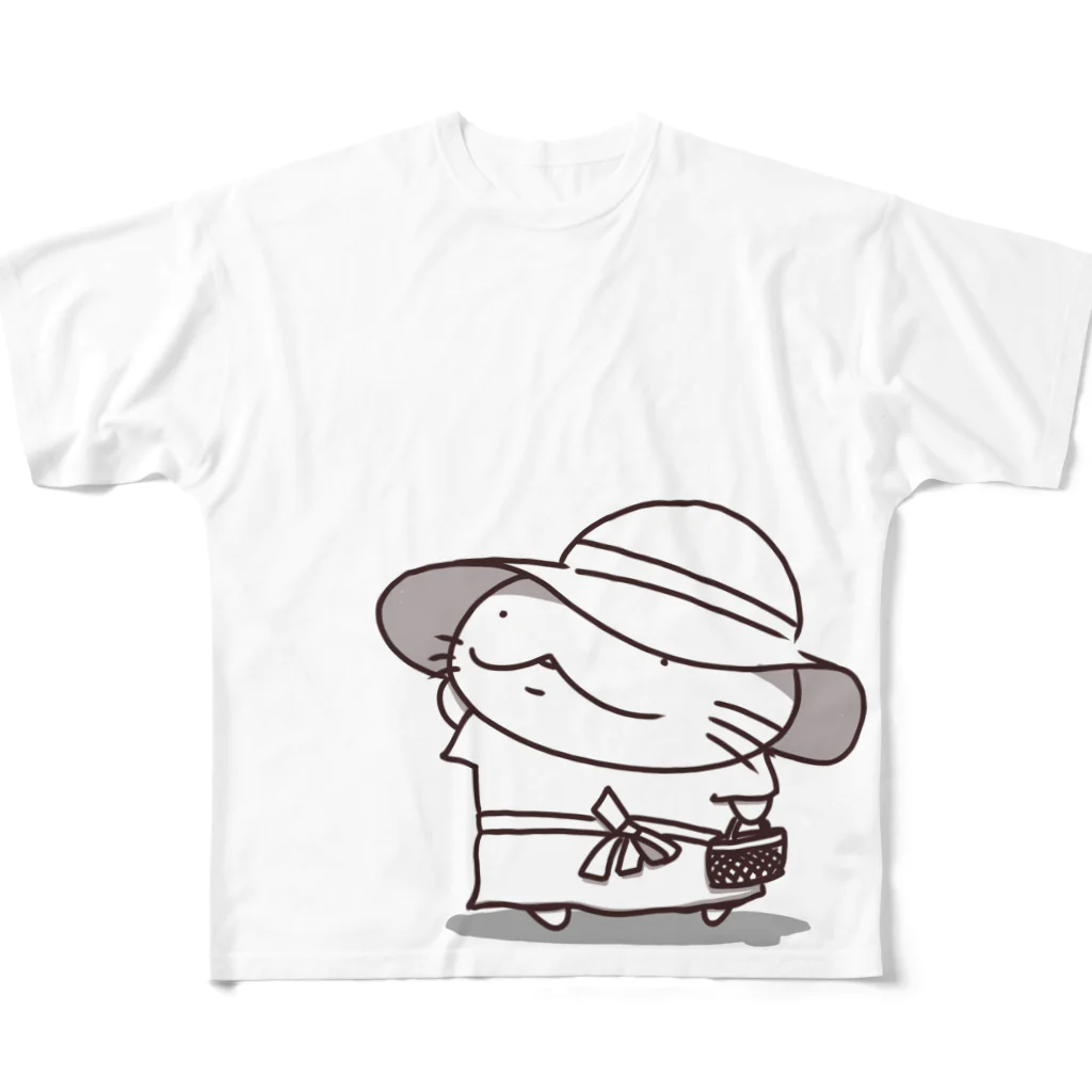 YUTANEKO公式ショップのゆたねこ夏コーデ（単色） All-Over Print T-Shirt