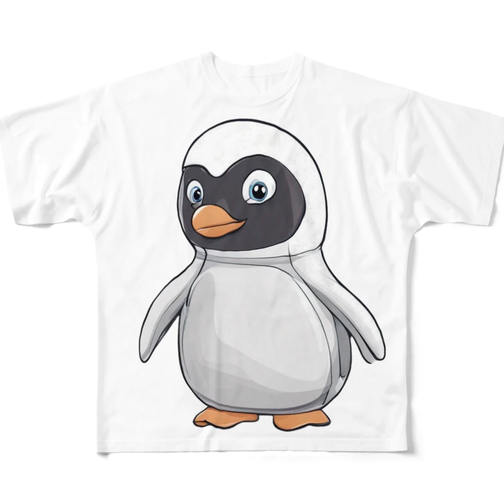 cutepetの可愛いペンギンさん フルグラフィックTシャツ