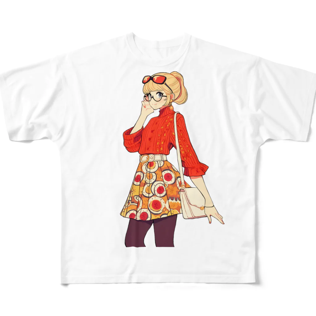 桜音ことこ企画の赤いスウィター All-Over Print T-Shirt