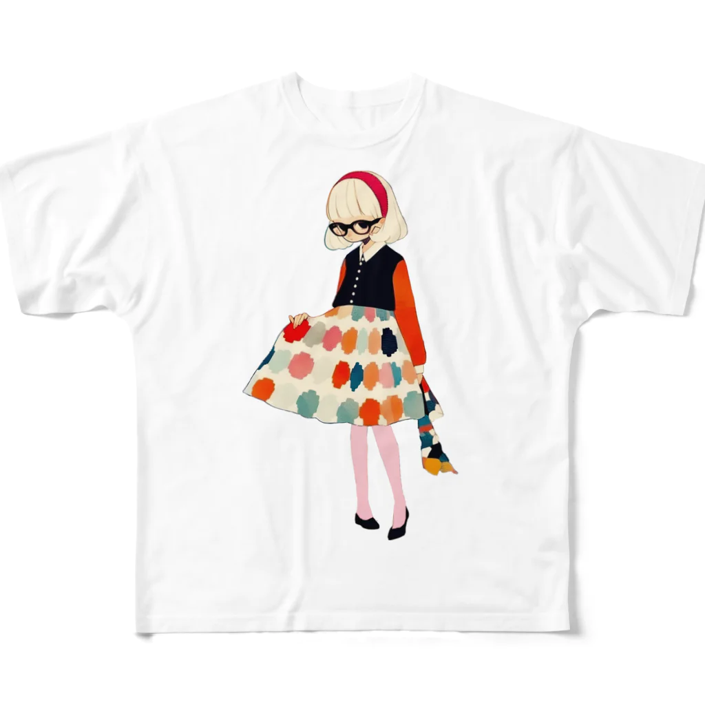 桜音ことこ企画のカラフルドット All-Over Print T-Shirt