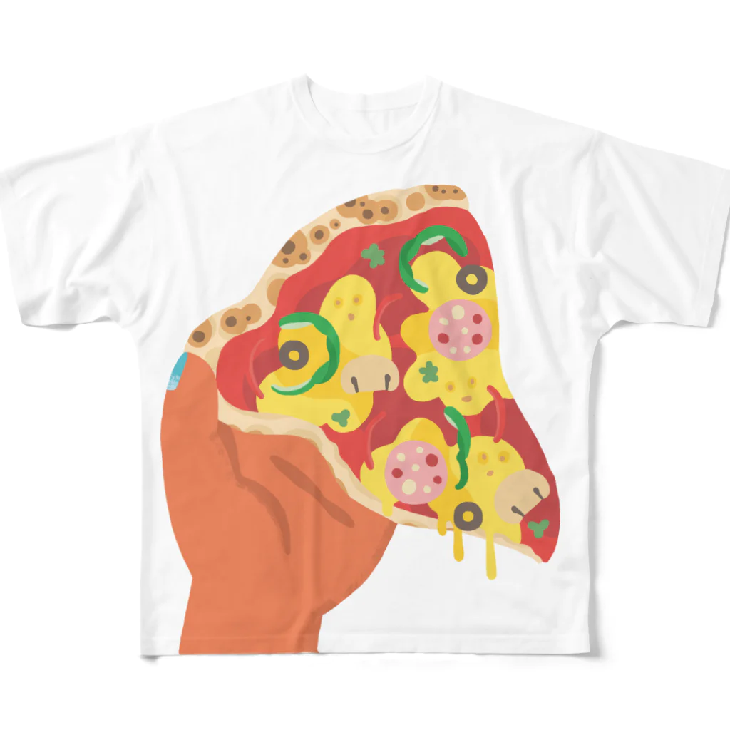 はしごやのシミュラクラピザ All-Over Print T-Shirt