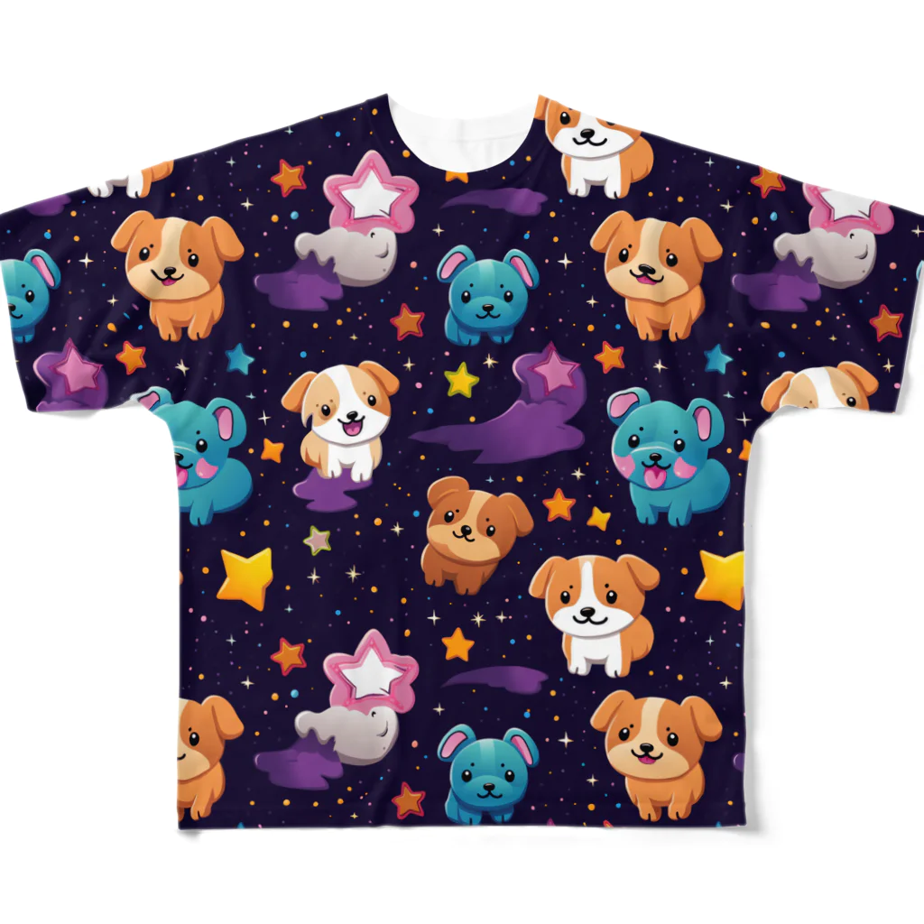 Vasetti_pressの可愛い犬の柄 All-Over Print T-Shirt