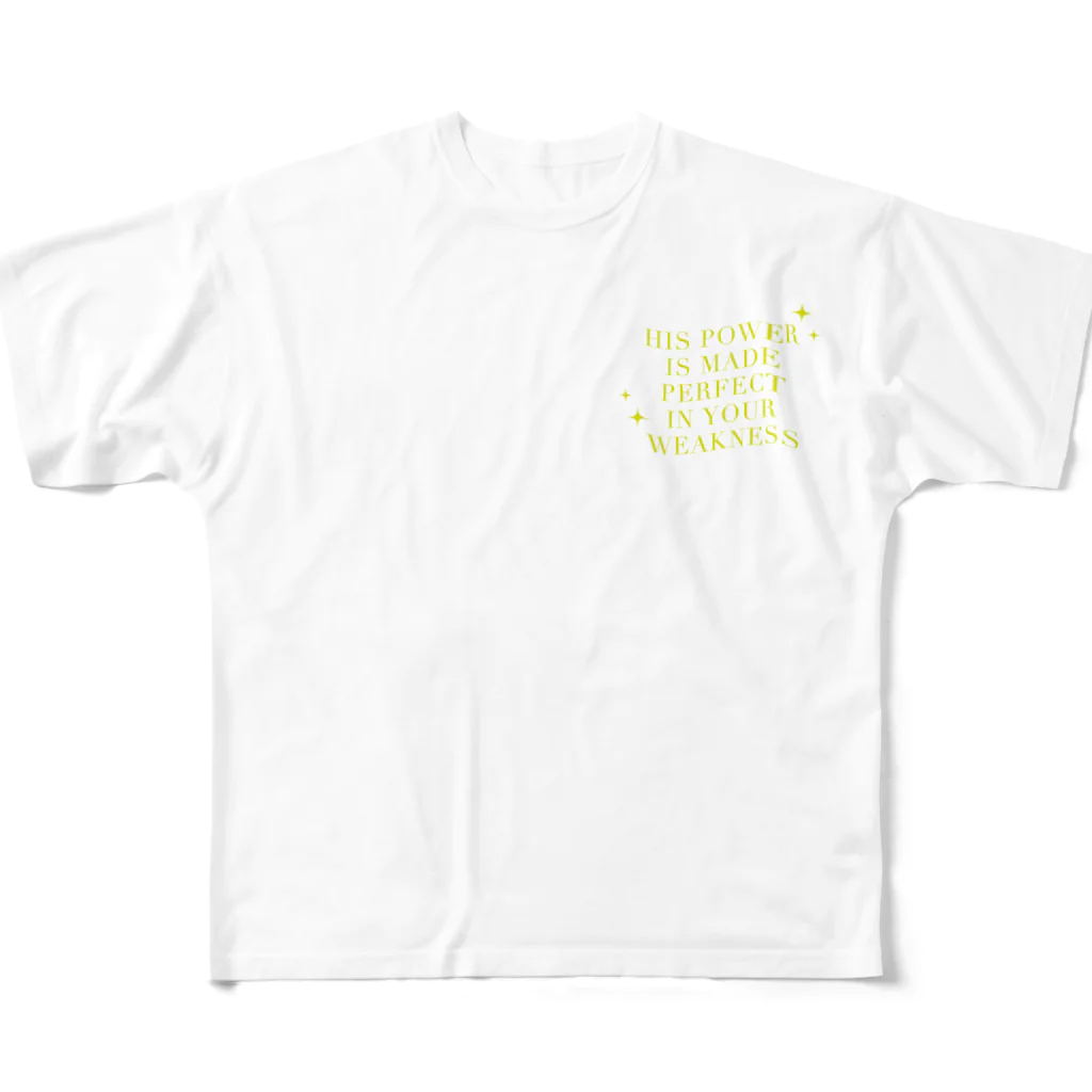 jeje-roomのACTS1:8  yellow フルグラフィックTシャツ